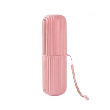 Imagem de Suporte Plástico Multiuso para Escova e Pasta de Dentes – Ideal para Viagens(Rosa Bebê,1)