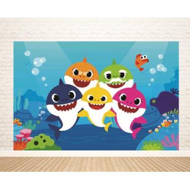 Imagem de Fundo Fotográfico Em Tecido Baby Shark 2,80X1,50. - Mix estilos