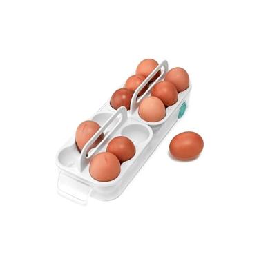 Imagem de Joseph Joseph Suporte de armazenamento de ovos FridgeStore – comporta 12 ovos, alça e rodas de fácil acesso, organizador de geladeira sem BPA