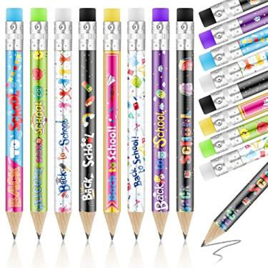 Imagem de 72 Pçs de Boas-vindas às aulas Lápis Primeiro Dia de Escola Lápis Divertidos de Jardim de Infância Mini Lápis com Borrachas Lápis Presentes para Crianças Estudantes Adolescentes Sala de Aula Recompensa Artigos para Festa