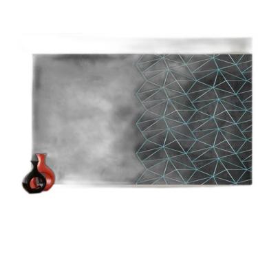 Imagem de Papel De Parede Concreto Linhas Azul Turquesa 3,5M Kkt320 - Você Decor