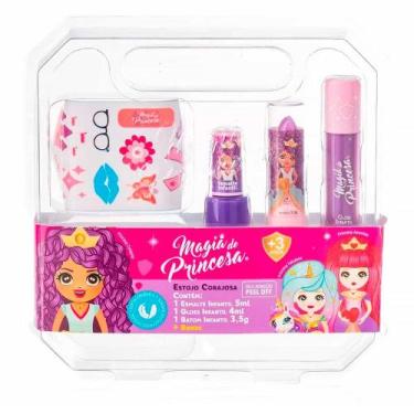 Imagem de Kit Infantil Magia de Princesa Esmalte + Batom + Gloss + Brinde Corajo
