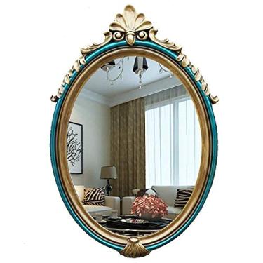 Imagem de Espelho De Parede Estilo Retro Vitage Oval, Espelho Vaity Shavig, Espelho De Banheiro Espelho De Parede Hagig Decorativo Vaity