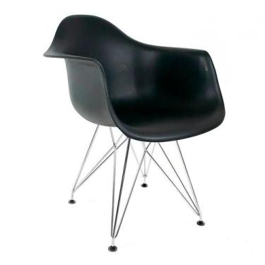 Imagem de Cadeira Eiffel I Cromada e Preta - Mobly