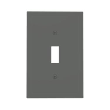Imagem de LOLREAI Placa de proteção para interruptor de luz, cinza escuro, 1 gangue, capa de placa de parede com interruptor único, capas decorativas para placa de interruptor, placa frontal elétrica para