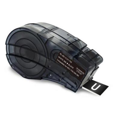 Imagem de Fita Compatível Brady Vinil M21-750-595-BK Preta Letra Branca 19mm - G