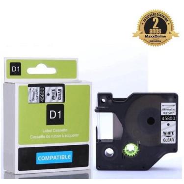 Imagem de Fita Compatível Dymo D1 45800 Incolor Letra Preta 19mm - Genérica Dymo