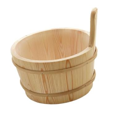 Imagem de IEUDNS Acessório de sauna de madeira, equipamento portátil, decoração de sala, ferramenta de sauna a vapor para banho doméstico, festivais, centros de SPA, Balde 26x22x27cm