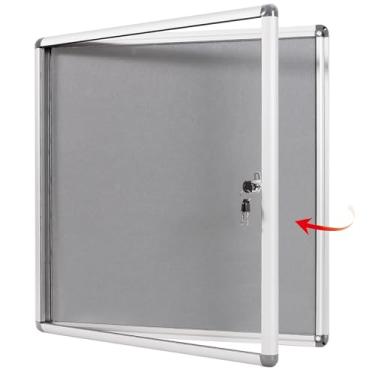 Imagem de Swansea Capa de aviso à prova de adulteração com quadro de boletim fechado para foto de memorando de mensagem, cinza, 71 x 66 cm (6 x A4)