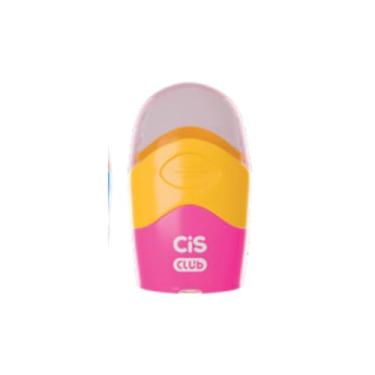 Imagem de Apontador com depósito + Borracha CIS Club, Rosa + Amarelo, Blister com 1 unidade