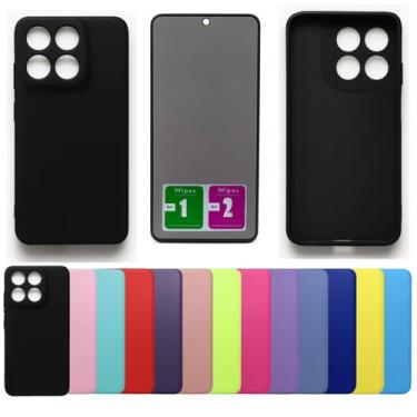 Imagem de Kit Capa Aveludada Para Moto G56 + Pelicula Privacidade - Mustangshop,