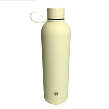 Imagem de Garrafa Térmica Aço Inoxidável 750ml Com Alça Água Quente Ou Fria Para Academia Treino Caminhada (Off White)