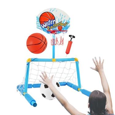 Imagem de Aro de Basquete para Piscina - 2 Em 1 Baliza De Futebol Para Piscina Com 2 Bolas E 1 Bomba | Brinquedo Interativo Aquático De Basquete Para Crianças E Adultos A Partir De 4 Anos Família