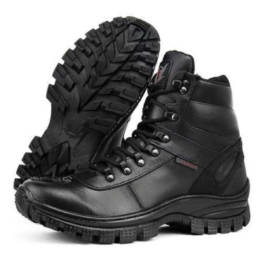 Imagem de Bota Coturno Militar Motociclista Couro Resistente A Água - SapatoFran