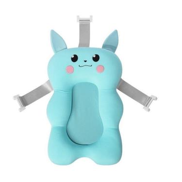 Imagem de Almofada Flutuante Banho Bebê Bóia De Banheira Alça Azul