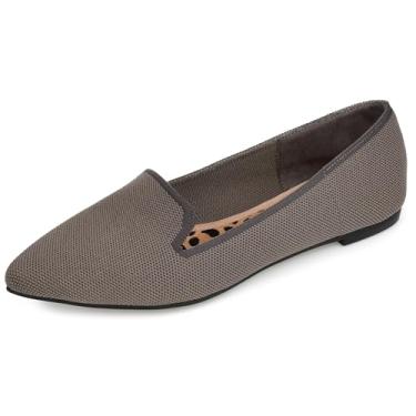Imagem de Mocassim feminino Journee Vickie Tru confortável espuma sem cadarço bico fino, Cinza, 40
