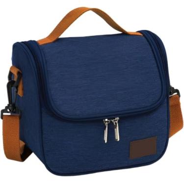 Imagem de Bolsa Térmica Lancheira Premium com Alça de Ombro – Ideal para Marmitas no Trabalho, Academia, Escola e Passeios (Azul)