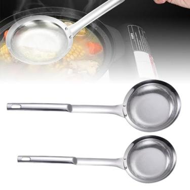 Imagem de Fine Mesh Stainless Steel Sieve Colander, Skimmer Spoon Filte Grease Foam, Food Strainer Kitchen Gadgets(2 Pack, Large+Small),