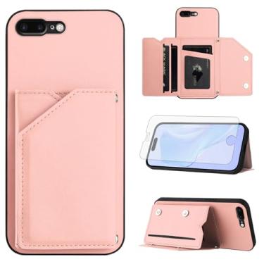 Imagem de Asuwish Capa de telefone para iPhone 7plus 8plus 7/8 Plus capa carteira com protetor de tela suporte suporte para cartão alça transversal cordão de couro celular i Phone7s 7s + 7+ 8s 8+ Phones8 7p 8p