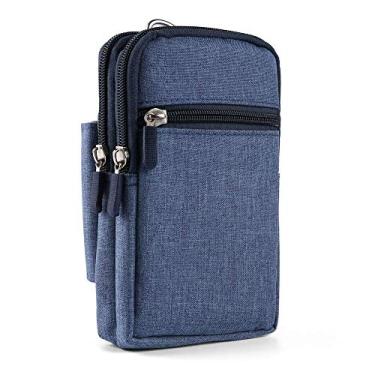 Imagem de Bolsa de cintura masculina feminina com clipe de cinto para Google Pixel 8 7 6 Pro iPhone 15 14 13 12 11 Pro Max Samsung Galaxy S23 FE S22 Ultra A54 A34 A14 A04 (azul)