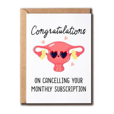 Imagem de NoNi93Art Parabéns por cancelar seu cartão de assinatura mensal - histerectomia - Cartão de útero - Recuperação rápida - Fique bem - presente para ela