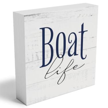 Imagem de mmiishe Acessórios Para Barcos, Presentes Decoração Temática De Lago, Bloco Madeira Fazenda, Caixa Madeira, Placa Casa, Escritório, Quarto, Banheiro, Cabine, Cubículo, Prateleira, Mesa, Decorações M