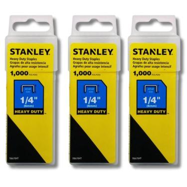 Imagem de Kit 3 Grampo Grampeador Stanley Heavy Duty 6mm 1/4 Pol. Tapeceiro Marc