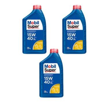 Imagem de Kit 3 Óleo Motor Mobil Super 15W40 Semissintético 1 Litro - MOBIL - 35