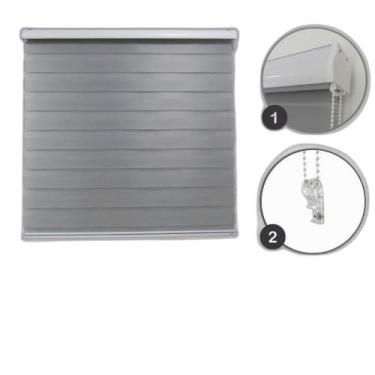 Imagem de Persiana Double Vision Sunny 180Larg X 220Alt Cinza (Bandô) - Topflex