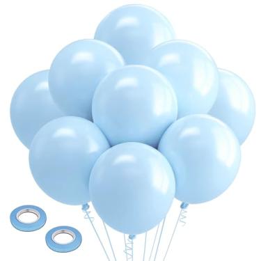 Imagem de Baby Blue Latex Balloons 18 inch - 30Pcs Big Light Blue Ballons, Large Round Party Baloons for Birthday Easter Gender Reveal Wedding Under the Sea Halloween Frozen Skyblue Themed Party Decorations
