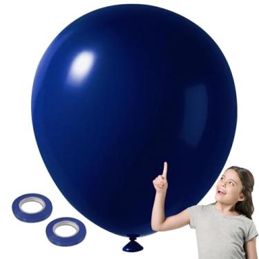 Imagem de 10Pcs Jumbo Navy Blue Balloons 36 Inch Giant Dark Blue Latex Ballons Extra Large Round Baloons Navy Party Decorations for 4th of July Graduation New Year Wedding Father's Day Baby Shower Birthday