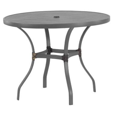 Imagem de Mesa com Tampo Ripado Alumínio para Cozinha, Edícula e Piscina Trama