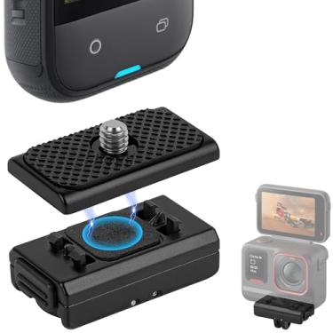 Imagem de Geekria Suporte magnético de liberação rápida compatível com Insta360 X5, X4, X3, Ace Pro 2, Ace Pro, Ace, acessórios de base de montagem magnética, adaptador de tripé de metal para outros