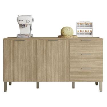 Imagem de Balcão De Pia Glam 160 Cm Com Tampo Freijó - Kits Paraná