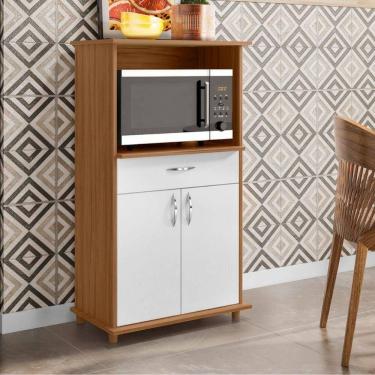 Imagem de Balcão Notável Multiuso Para Micro-ondas/forno Freijo/branco