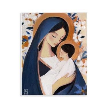 Imagem de Stupell Industries Desenho de arte de parede de mãe e filho amorosa por Sara Culpepper, 35,5 x 28,5 cm