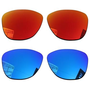 Imagem de Acefrog Lentes de reposição polarizadas de 1,5 mm para óculos de sol Oakley Frogskins XS OJ9006 53 mm (ajuste juvenil), material atualizado, resistente a impactos - vermelho fogo e azul gelo