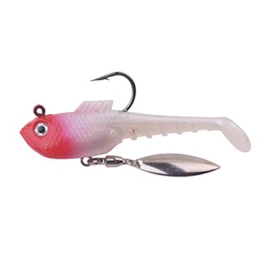 Imagem de Isca macia com colher rotativa isca de pesca 70 mm 11,5 g Shad Jig Iscas de silicone artificial carpa robalo