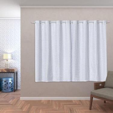 Imagem de Cortina Blackout Pvc Com Tecido Voil Xadrez 2,00 M X 1,40 M - Branco. 