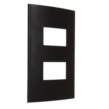 Imagem de Placa 4x2 2 Posto Separados Preta Fosca Clean Margirius, Preta
