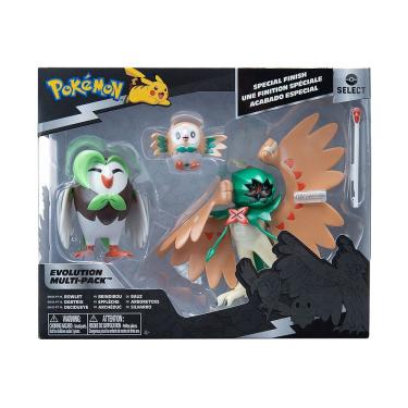 Imagem de Pokemon - Pack De Evolução 3 Bonecos Rowlet, Dartrix E Decidueye
