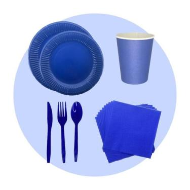 Imagem de Kit Festa 140 Pçs Descartavel: Prato- Copo- Talher- Guardanapo - Parti