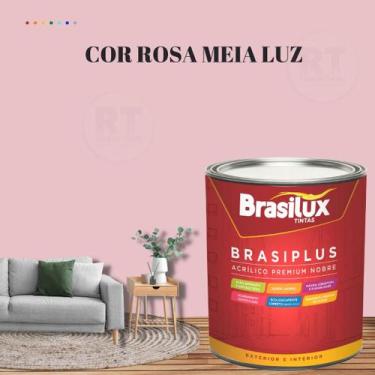 Imagem de Tinta De Parede Rosa Bebê 800ml Brasiplus Acrílica Fosca - BRASILUX, R