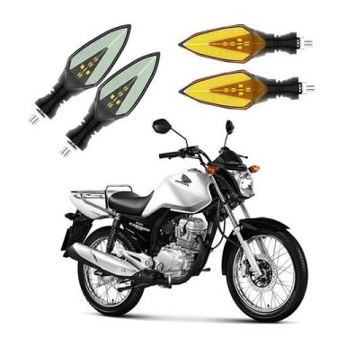 Imagem de KIT 4 Setas Sequenciais Pisca de Led Modelo P35 Para Moto Honda CG 150