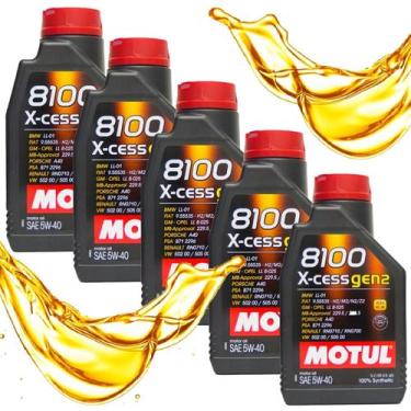 Imagem de Óleo Motul Para Carros 8100 5w40 Sintético 5 Litros