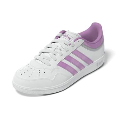 Imagem de adidas Tênis feminino Hoops 4.0, Branco/Roxo Preloved/Cinza, 35