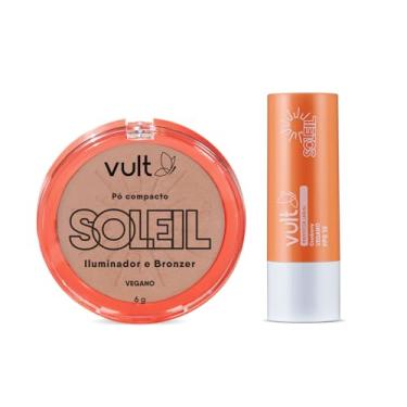 Imagem de Vult Combo Soleil: Balm Labial Cranberry FPS 15,6g + Pó Compacto Iluminador e Bronzer 6g
