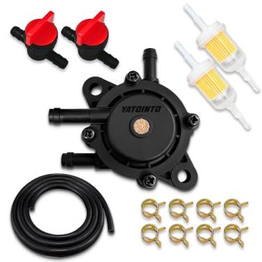 Imagem de YATOINTO Kit de bomba de combustível, inclui mangueira de linha de 6 mm ID 1,6 m, filtro, válvula de desligamento de combustível, braçadeiras, serve para carrinho de golfe Briggs and Stratton Kohler
