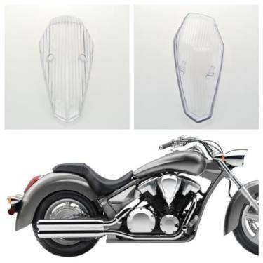 Imagem de Compatível com Honda 2004-2016 VT750 -SHADOW AERO; luz traseira de freio da lanterna traseira do motor (somente lente, lente transparente)