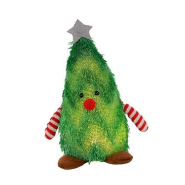 Imagem de Esquirla Enfeites de boneca de Natal iluminados, suprimentos fofos para festa, decoração de Natal, brinquedos de pelúcia iluminados, para sala de estar, mesa, Verde